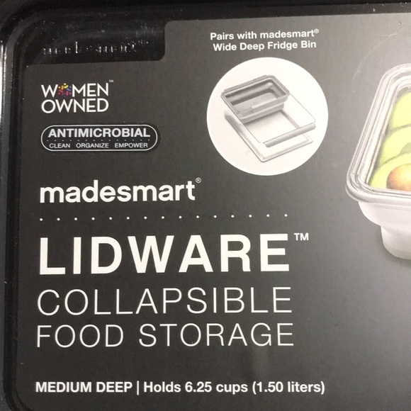 Madesmart LIDWARE collapsible food storage NEW holds 6.25 cups Meduim Deep - Picture 6 of 8